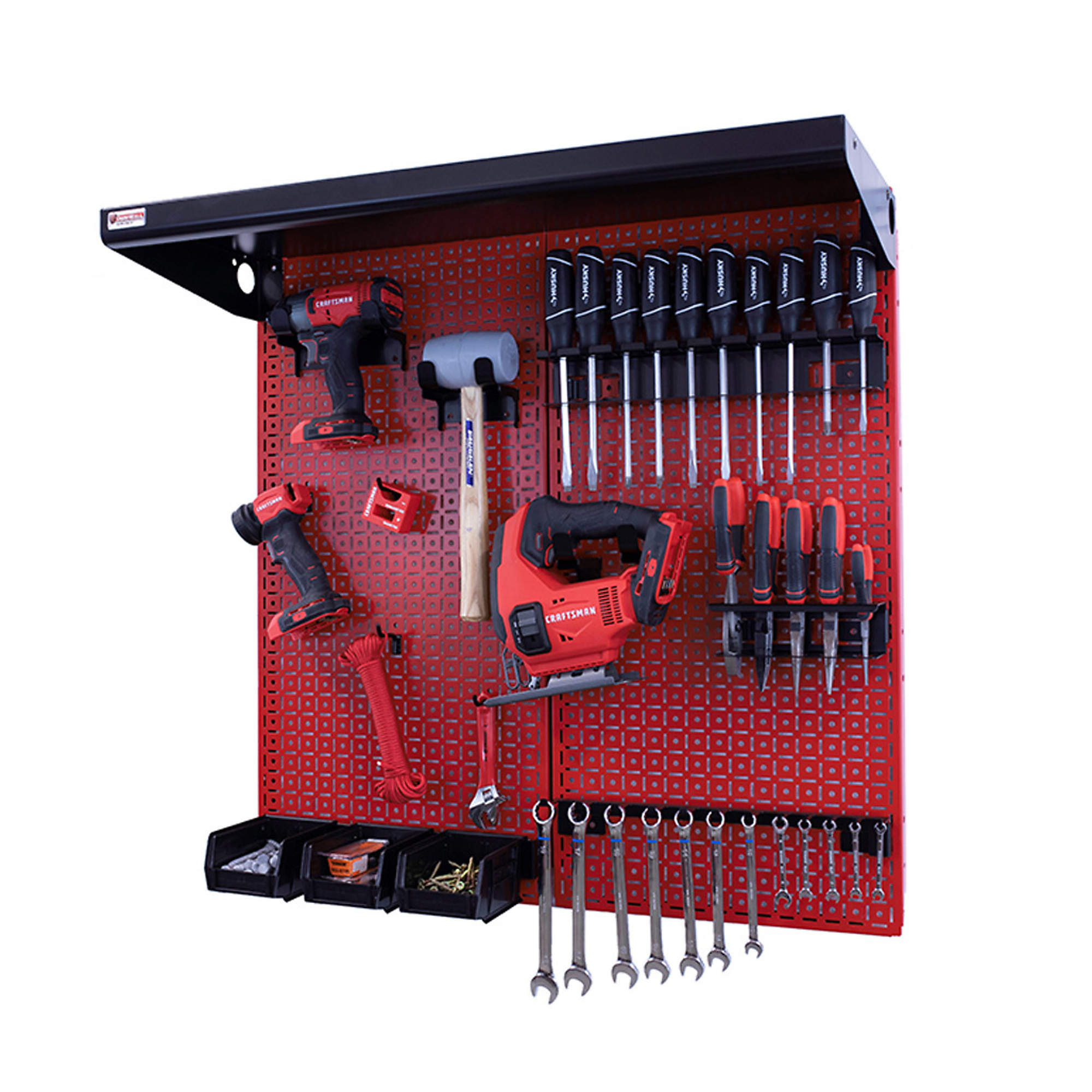OmniWall, OmniWall metal pegboard storage kit for storage, Length 16 in, Width 32 in, Model# CGS-KIT-2PL